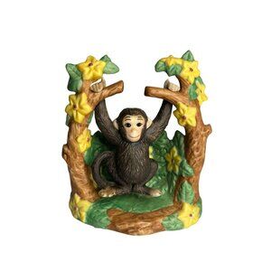 VTG‎ 1988 Franklin Mint Safari Surprises Chimp Porcelain Figurine Wildlife Decor
